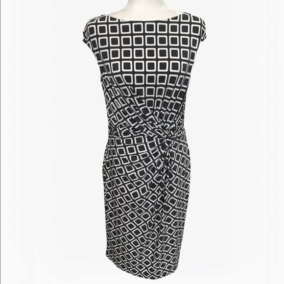 Ralph Lauren Sheath Geo Print Women’s Midi Dress - 10/12 - Picture 4 of 17